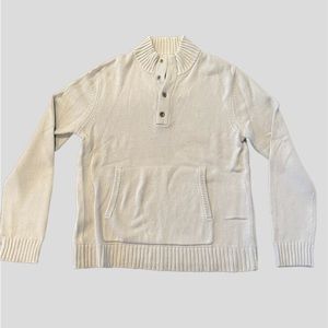 Banana Republic Large Quarter Button Light Blue Sweater with Front Pocket